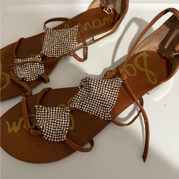 Sam Edelman Tan Rhinestone Sandals - Picture 2 of 2